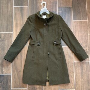 Old Navy Dark Green Trench Coat Women’s Peacoat XS